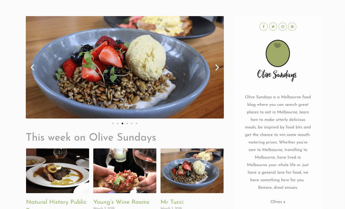 Olive Sundays Website